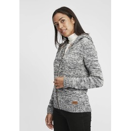 OXMO OXPhiladelphia Women's Chunky Knit Cardigan with Hood Zip 100% Cotton Regular Fit, Insignia B (791991)