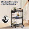 YASONIC 3 Tier Rolling Cart – Metal Utility Storage Cart