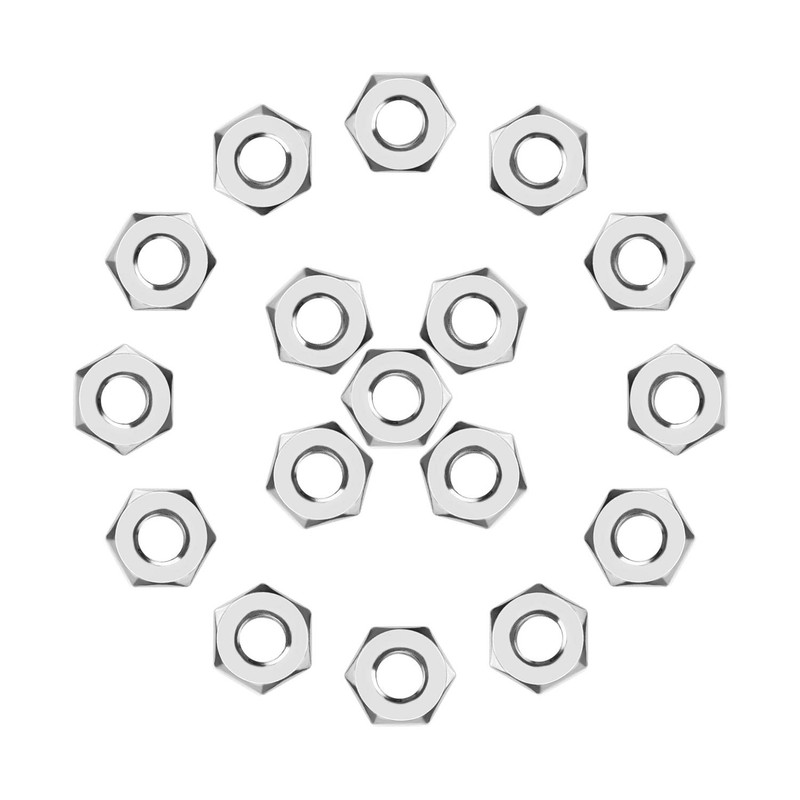 Powlankou 100 Pieces 1/4"-20 Stainless Hex Nut, Stainless Steel (304)
