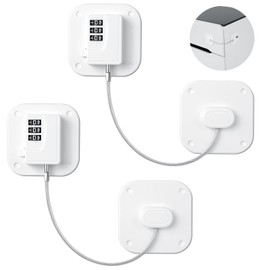 AiQInu Fridge Lock, No Drilling, Child Safety Cabinet Lock with Digital Password, Window Fuses Children, for Fridges, Washing Machines, Cupboards, Windows (2 Pieces)