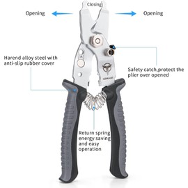 GEWAGE Bicycle Pliers 5 in 1 Bicycle Tool Set for Cable Cutter/Chain Quick Release/Cable Reaming/Replacement Chain Lock/Inner Caps Clamp (B)