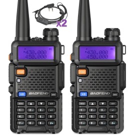 2pcs US Warehouse Dual Band Ham Intercom UV-5R Long Range 5W Walkie Talkie for Baofeng Ham for Radiocolor: 2 pieces in 1box 5 watt black