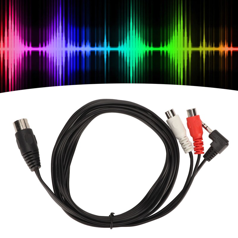 DIN 5Pin Male to 2 RCA Female and 3.5mm Cable