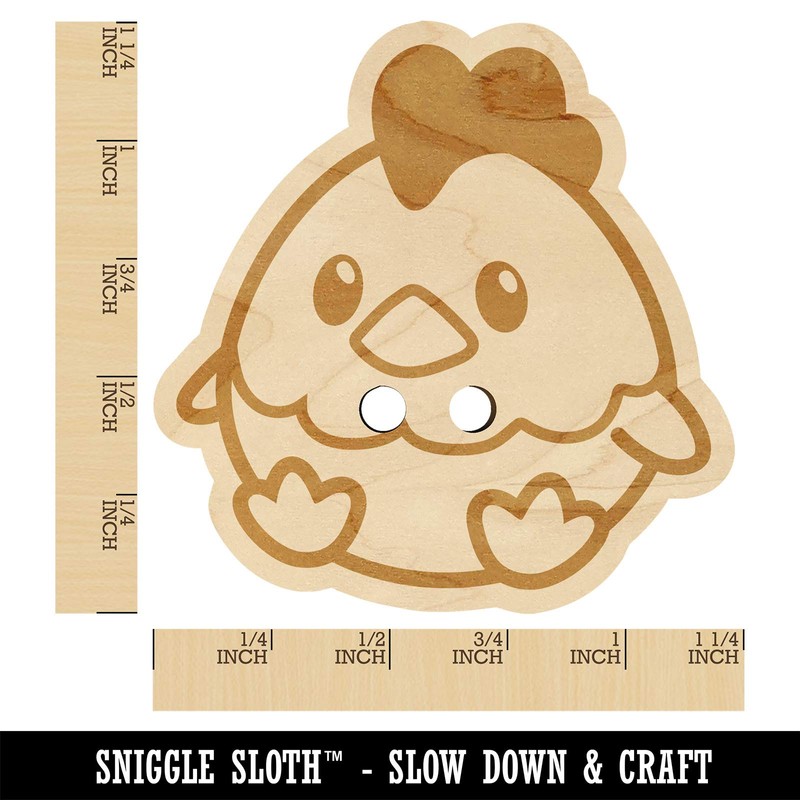 Cute Sitting Chicken Wood Buttons for Sewing Knitting Crochet DIY