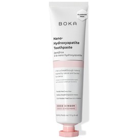 Boka Fluoride Free Toothpaste, Nano Hydroxyapatite Toothpaste, Appropriate for Sensitive Teeth - for Adult, Kids Oral Care - Coco Ginger Flavor, 4 Fl Oz 1Pk US Manufactured