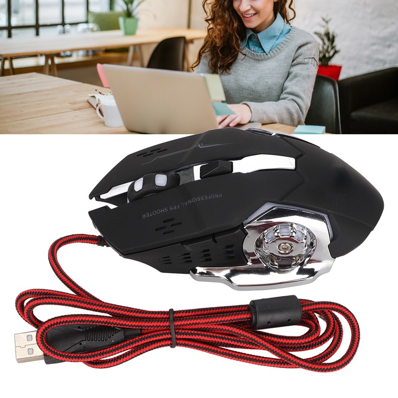 RGB Wired Gaming Mouse Side Key Design 1200DPI RGB Breathing