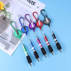Keychain 3-in-1 Handy Retractable Badge Reel Pen Belt Clip - 5 pcs