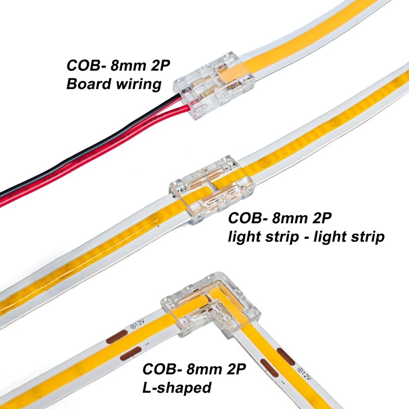 10PACK LED Strip Connector Kit – 2 Pin 8mm COB