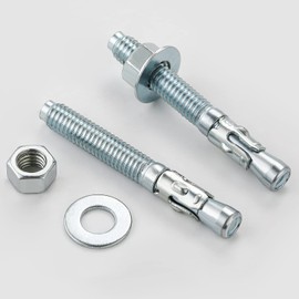Wensilon 1/2x6 10Pcs Inch Standard Fasteners for Heavy-Duty Zinc Wedge Anchors for Cement and Concrete