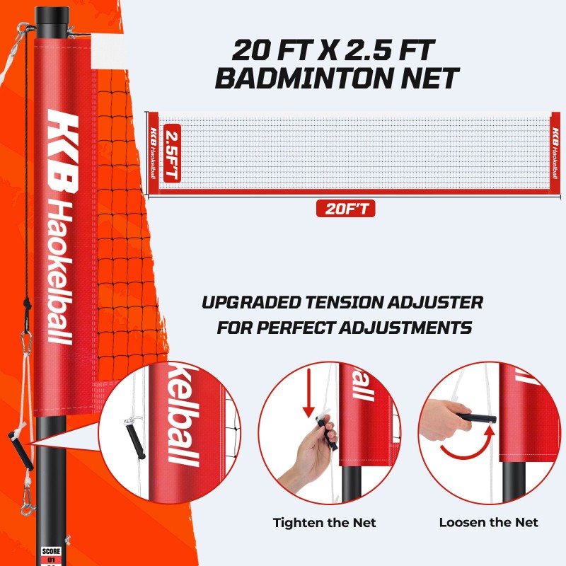 PATIASSY Professional Badminton Set for Backyard Portable Heavy Duty Poles