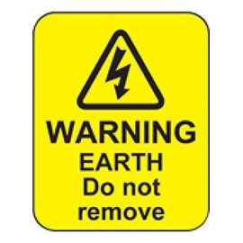 Caledonia Signs 59818 Warning Earth Do Not Remove Label, 40 mm x 50 mm (Pack of 100)