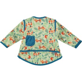 Close Pop-in Baby Bib Waterproof Long Sleeve with Front Pocket 6 to 18 Months Machine Washable at 40 Degrees Orangutan Print