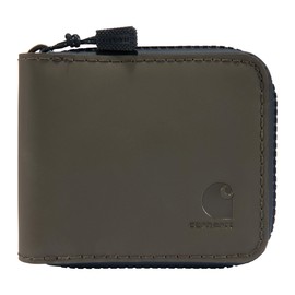 Carhartt Men's Durable Water Repel Wallet, Available in Multiple Styles and Colors, Tarmac (Zipper Wallet)