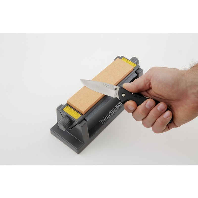 Smith’s TRI6 Arkansas Tri-Hone Stone Sharpening System Grey 6” Fine,