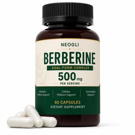 Berberine Supplement 500 mg, Dual-Form Complex, 60 Capsules