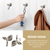 FOMIYES Brass Coat Hooks, Coat Rack Hooks, Iron Leaves Hook,