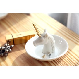 PUDDING CABIN Unicorn Gift for Women - Unicorn Ring Holder Dish for Rings Earrings Trinkets Organizer - Birthday Gift Women Wedding Bridesmaid Christmas Valentine's Day Gift for Female Women Girls