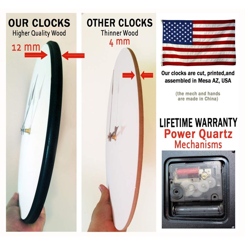 Barbell Wall Clock, Available in 8 Sizes, Most Sizes Ship