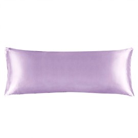 BEDELITE Satin Silk Body Pillow Pillowcase for Hair and Skin, Premium and Silky Lavender Long Body Pillow Case Cover 20x54 with Envelope Closure