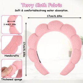 PercyEffie 10Pcs Spa headband for Women makeup headband Bulk skincare headbands Bubble Band for Washing Face Women Puffy Hair Band for Washing Face Woman skin care headbands Headwear Hair Accessories
