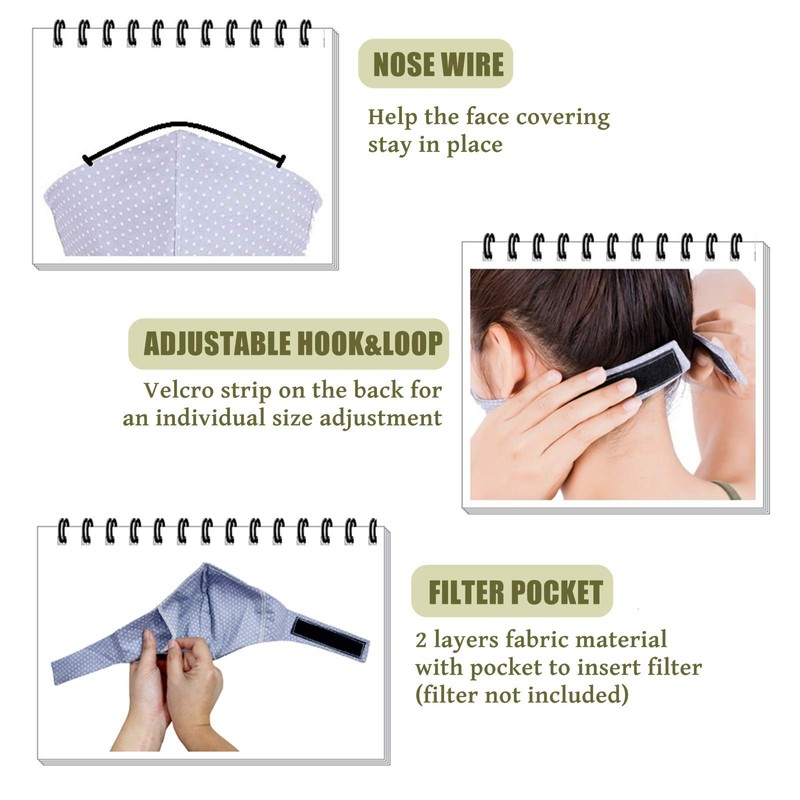 LOFBAZ Cloth Face Coverings Neck Strap Comfort with Nose Wire