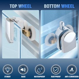 Shower Door Rollers, Shower Cubicle Rollers for Sliding Doors, Shower Cubicle Door, Sliding Door, Shower Door Wheels, Shower Door, Shower Partition Glass, Shower Curtain, Sliding Door Bathroom (4)