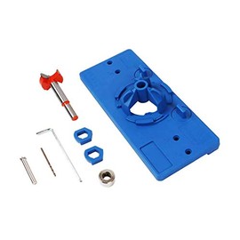 Kipokalor 35mm Concealed Hinge Jig Boring Hole Drill Guide Cutter Bit Set Door Boring Hole Template and Bit for Cabinet Door Installation for Tool Carpenter (Blue)
