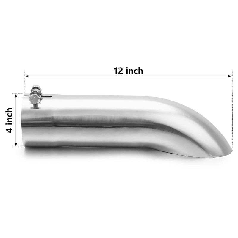 A-KARCK Turn Down Exhaust Tip 4" Inlet, Polished Tailpipe Tip