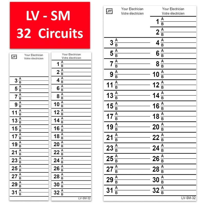 Littversions 32 Circuits 2 Pack Vinyl Circuit Breaker Panel Directory