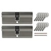 Löwen Sicherheit 2x Profile Cylinder Lock 90 mm 45/45 Simultaneous