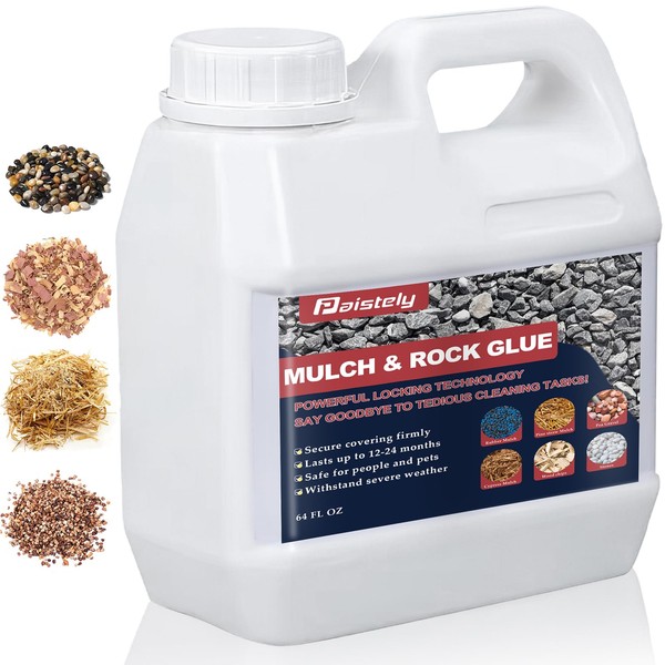Paistely Mulch and Rock Glue for Landscaping, Fast Drying Lockdown