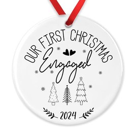 Our First Christmas Engaged Bauble, 1st Xmas Engaged Ornament, Fiancé Gift, Couples Gift Christmas Ornament, Engagement Gift, Holiday Gift