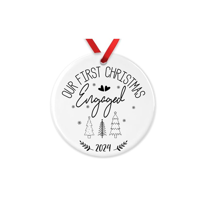 Our First Christmas Engaged Bauble, 1st Xmas Engaged Ornament, Fiancé