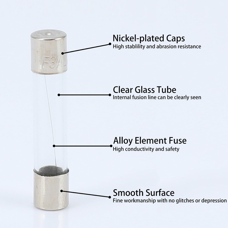 Fast Blow Fuse F1.5AL250V 5x20mm Pack of 10 Glass Fuse