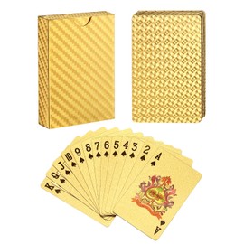 EAY Deck of Cards, Gold Playing Cards, Gold Waterproof playing cards, Poker Cards, deck of waterproof cards, Washable & Flexible, High-Grade Plastic Material, Use for Party & Game