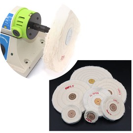 Ulyris Cotton Cloth Buffing Wheel, Diameter Approx. 2.0/3.0/3.9/4.9/4.9/4.9/4.9/4.9 inches (50/75/100/125/150/175/200 mm), Shaft Hole 0.1 inch (4 mm), Thickness 0.5 inches (12 mm), [2 pieces] Cotton Cloth Buffing Wheel for Polishing (φ3.0 inches (75 mm -