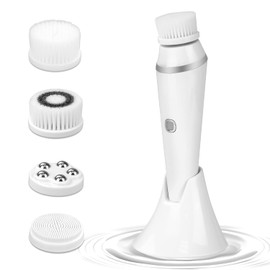 Cepillo de Limpieza Facial, Limpiador Facial Electrico Recargable, Cepillo Limpiador Facial Impermeable, Cepillo Facial Giratorio de 360 con 3 Modos, 
