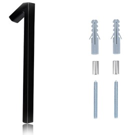 Reavor Black House Numbers - 5 Inch Modern Floating Address Numbers For Houses Rust Proof Zinc Alloy Easy To Install High Gloss Black Number 1