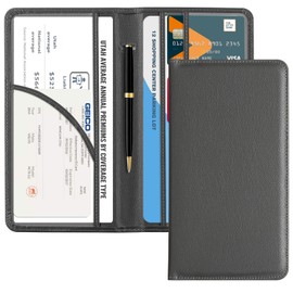 CoBak Car Registration and Insurance Holder - Vehicle Glove Box Car Organizer,Auto Truck Comparment Accessories Case with Magnetic Closure for Essential Document,Driver License,Cards