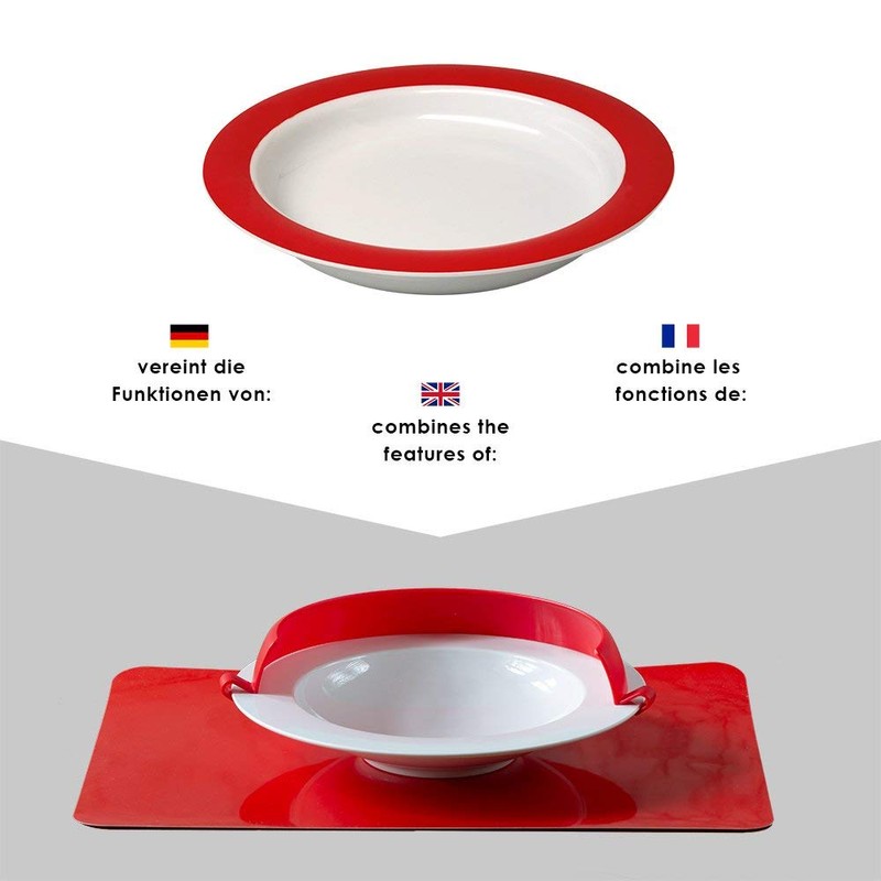 Ornamin Plate with Sloped Base Ø 20 cm Blue Melamine