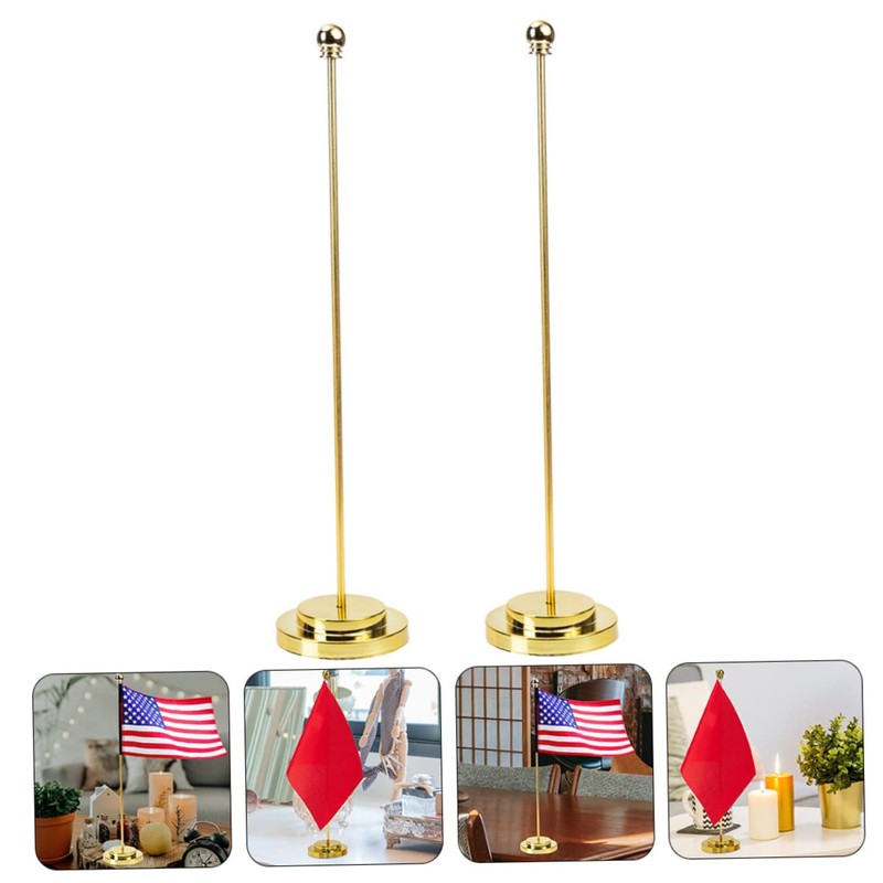 Levemolo Sturdy Metal Plastic Desk Flag Pole Holder Office Decor