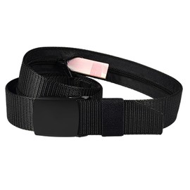 LEXICANMHS Money Belt with Zip Secret Compartment, Anti-Theft Protection, Money Hide, Suitable for Travel, Business Trip, Jogging, for Men and Women, Metal Buckle, Black, black, Modern