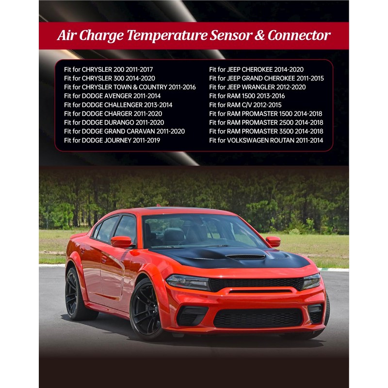 OWNDR 5149182AB Intake Air Charge Temperature Sensor IAT and Connector