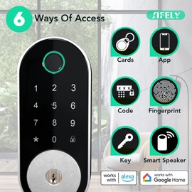 Built-in WiFi Fingerprint Smart Deadbolt with Keypad – Keyless Entry Lock for Home, Airbnb, Rental, Kids/Seniors, Remote App Access, Auto Lock, DIY Setup (No Gateway Needed), Alexa & Google Compatible