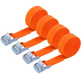 URAQT Lashing Strap, Mounting Strap, Pack of 4, 150 kg, 3 Metres, Ratchet Lashing Strap, Width 20 mm, Lashing Strap, Adjustable Mounting Straps with Clamping Lock for Transport, Cargo, Luggage