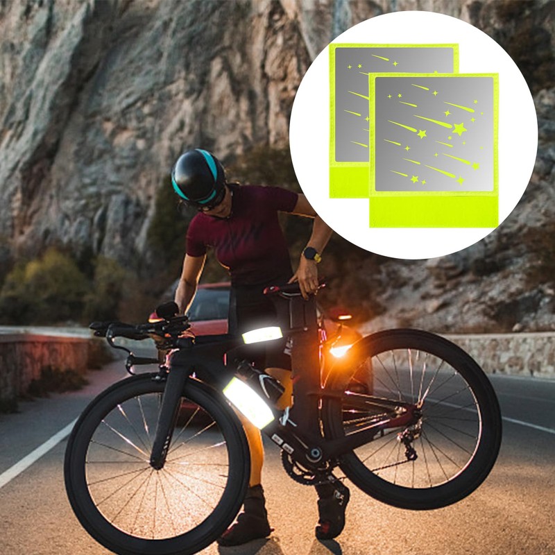 5pcs Reflectors Bicycle Safety Reflectors with Neon Yellow Shooting Star