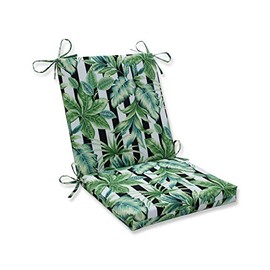 Pillow Perfect Outdoor/Indoor Freemont Palmetto Square Corner Chair Cushion, 36.5" x 18", Black
