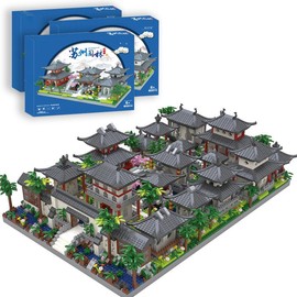 Modular House Building Blocks, 5650 Suzhou Garden Clamping Blocks, Chinese Architecture Construction Kit, MOC Architecture Model Building Kits, Toy Gifts for Children, Adults