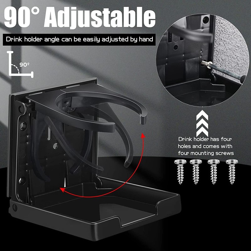 Stainless Steel Adjustable Folding Cup Holder for Marine Boat Caravan