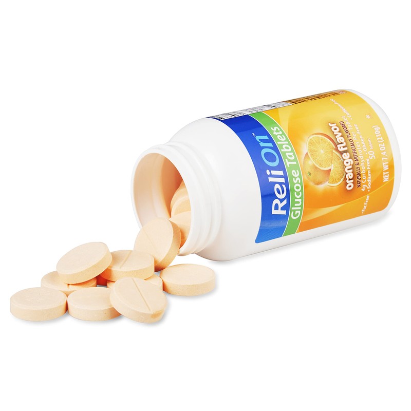 Relion Glucose Tablets - Orange Flavor - 50 Counts